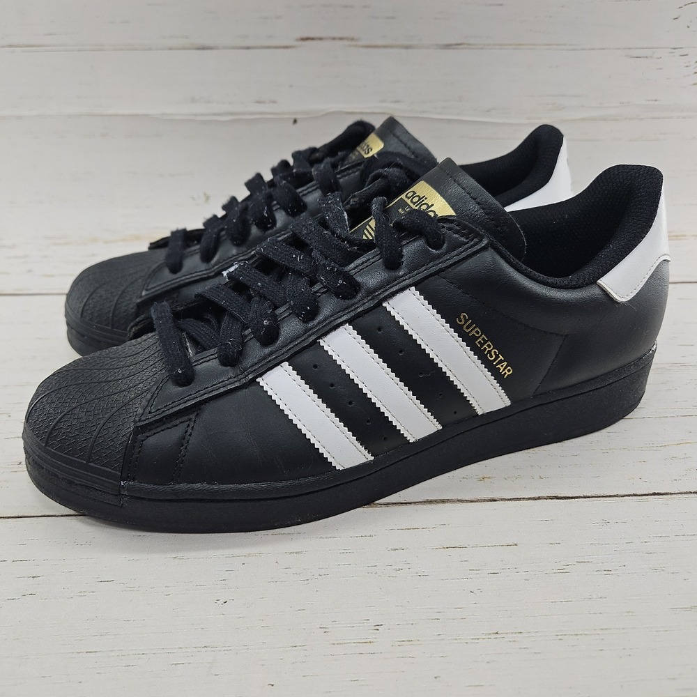 Adidas Superstar ADV Mens 10 Black White Leather Low Top Shoes Sneakers GW6931